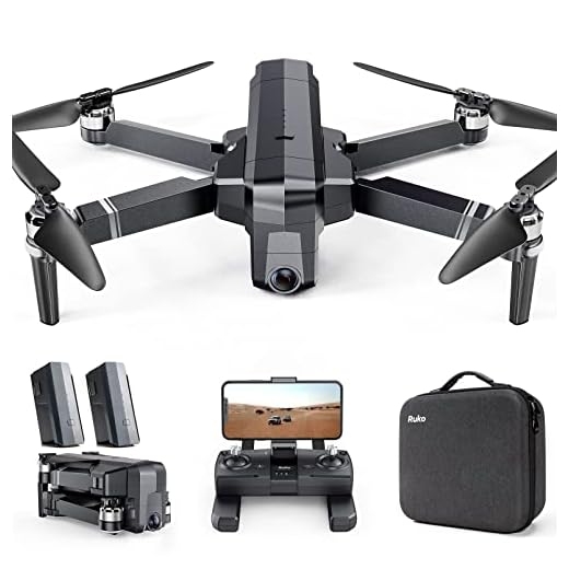 Ruko F11PRO Drones with Camera for Adults 4K UHD Camera 60 Mins Flight Time with GPS Auto Return Home Brushless Motor-Black（with Carrying Case）