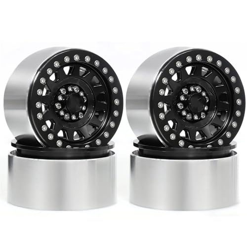 RC���f���L�b�g�X�y�A�p�[�c For Axial For SCX10 For Wraith RR10 1/8 1/10 4�� 2.2�C���` ���^���r�[�h���b�N�z�C�[�������n�u �����[�g�R���g���[���N���[���[�J�[�p�[�c(Black)