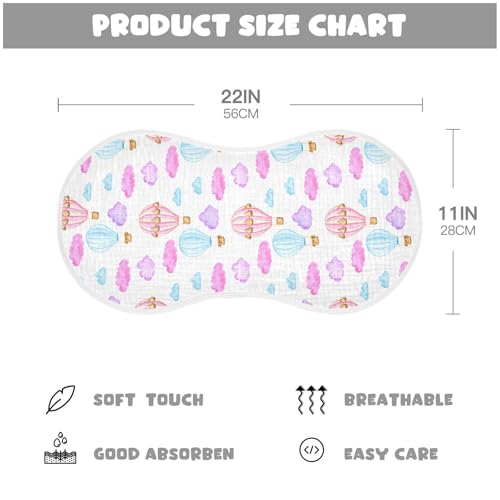 Balloon Pattern Baby Burp Cloths for Boys and Girls, Soft Muslin Spit Up Towels, 22"x11" Newborn Essentials for Feeding and Drooling, 1 Pack4