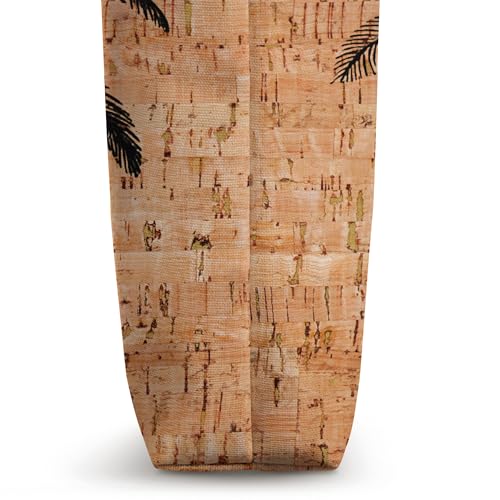 Bolso Tote con diseño de palma y textura de madera de corcho miniatura 3