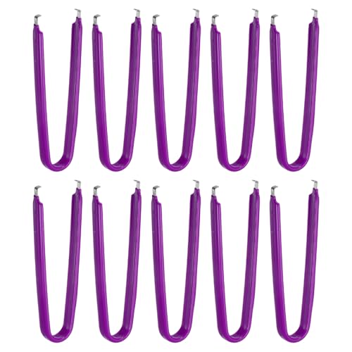 Image of HARFINGTON 10Pcs IC Chip Extractor IC U Shape Puller Stainless Steel with Insulated Vinyl Grip Motherboard Circuit Board Component Puller Chip Extractor for PCB Removal Tool, Purple