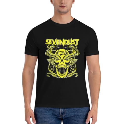 Sevendusts Shirt Mens T Shirt Short Sleeve Crew Neck Tees Double Sided Printing Classic Tshirts Black4