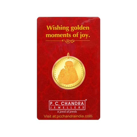 P.C Chandra Jewellers 24kt (995) Sai Baba Yellow Gold Coin Cum Pendant - 10 Gram-image-27
