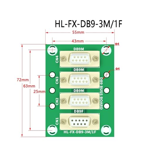 Module d'interface de carte de bus D-SUB DB9 femelle vers mâle avec support - 3