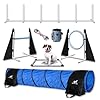 Starter Dog Agility Training Equipment Set with Dog Training Toys for Agility Includes Treat Bag Rope Tennis Ball Toy Perfect Dog Agility Course Backyard Set