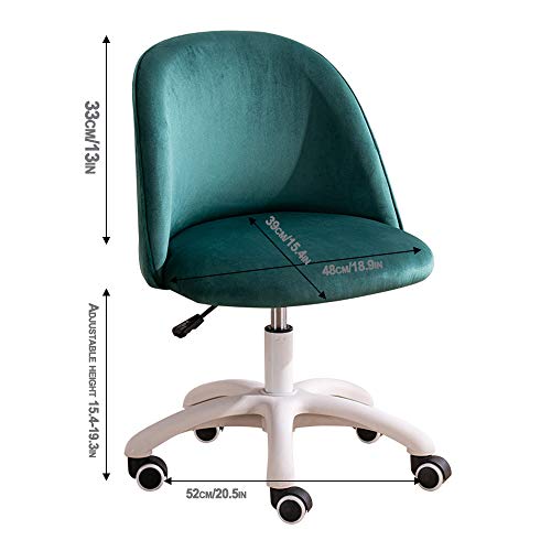 Chaise de bureau pivotante réglable et moderne en velours doux