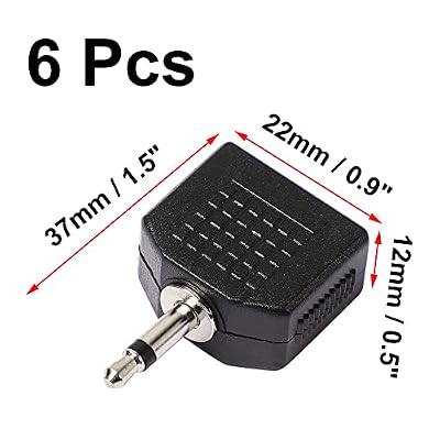 Uxcell 3.5mm to 2 Port Headphone Jack Y Splitters, 6 Pcs Stereo Audio Splitter 3.5mm Mono Audio Male Connector to 2 x 3.5mm Female Jack Adapters Converter