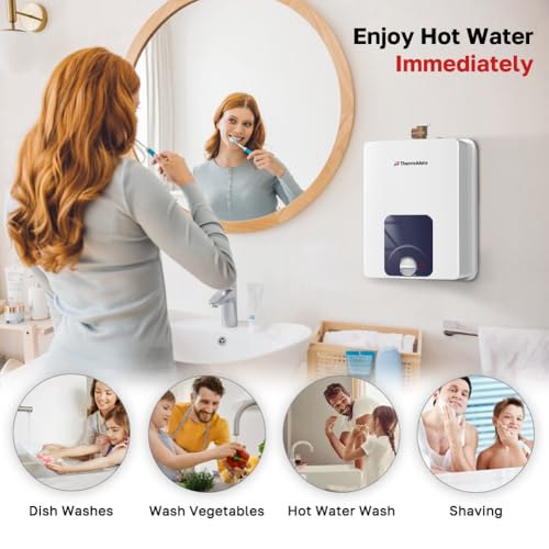ThermoMate Mini Tank Water Heater Electric UL Listed, ES400B 4 Gallon Point of Use Under Sink Water Heater, 120V Corded Wall or Floor Mounted by thermomate - Image 5