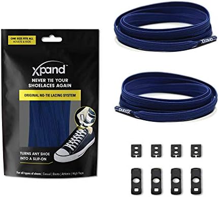 Xpand No Tie Shoelaces System with Elastic Laces - One Size Fits All Adult and Kids Shoes