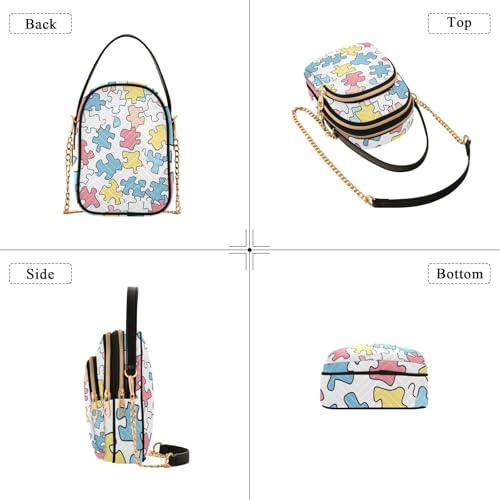 Vintage Autism Awareness Crossbody Bags for Women Detachable Strap Purses Shoulder Bag Travel Handbags4