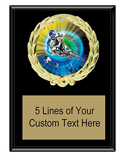 Express Medals 5x7 Black Color BMX Plaque Award Trophy with Engraved Plate MY4