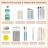 120ML Air Dry Clay Glaze with 29PCS Clay Tools Kit, Gloss Polymer Clay Kit and Clay Varnish, Pottery Tool Kit for Sculpting, Modeling, Shaping Crafts, High Gloss, Scratch Resistant #2