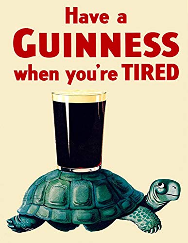 BigBazza Vintage Advertising Wall Tin Plaque 20x15cm - Pub Shed Bar Man Cave Home Bedroom Office Kitchen Gift Metal Sign - Guinness Draught Stout Ale Pint Irish Ireland