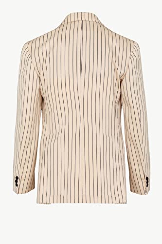 Blazer rayé pour homme avec col à pointe et double boutonnage élégant