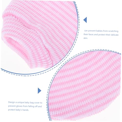 1Pair Newborn No Scratch Mittens Gloves for Winter Thumb Deterrent Secure Fit for Boy Girl Protects Against Self Inflicted Scratches Soft Knit Design3