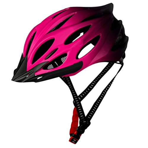 Casco De Bicicleta para Montar Casco De Ciclismo Casco De Bicicleta Ligero para Adultos Casco De Bicicleta con Luz Trasera Ajustable para Hombres Y Mujeres Rosa