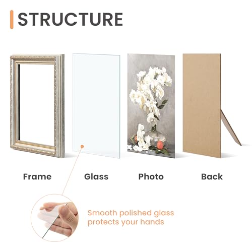 Image of upsimples Vintage 8x10 Picture Frame, Antique White and Gold Frames, 2 Pack