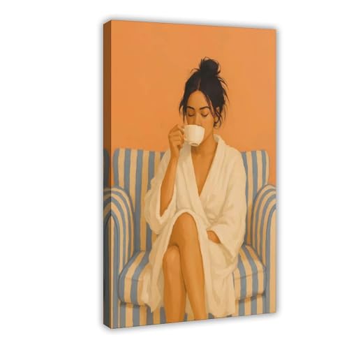 Poster femme bohème abstrait pour décorer un bureau moderne et zen