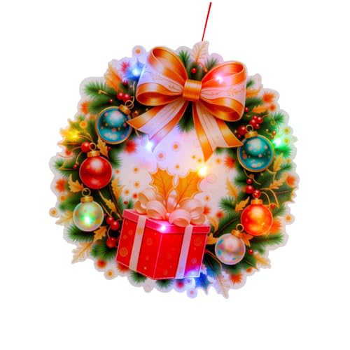 Decoraciones navideñas de bajo consumo con diseño inastillable, suministros de fiesta para ventana de árbol, decoración segura para niños