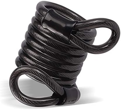 BIGLUFU Bike Security Steel Cable, 7ft/210cm Long Braided Steel Lock Cables, 12mm Flexible Steel Cable with Loop End