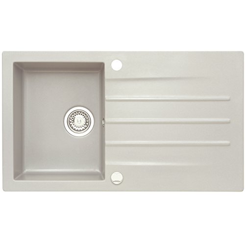 AXIS KITCHEN Mojito 100 Küchenspüle Farbe Axis Caffee Latte Beige Material Axigranit 50er Unterschrank Spülbecken Siphon, Exzenterbedienung, Ausschnittschablone Cover