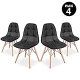 conjunto mesa eames retangular 1 20m e 4 cadeiras dsw La estructura de patas está basada en la Torre Eiffel. El asiento es ergonómico y soporta hasta 120 kg.