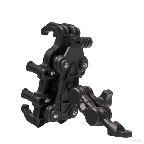GALEMFLYS Motorcycle Phone Mount Holder with Vibration Dampener Anti-Shake 720° Adjustable for 5.4''-7.2'' Phone Anti-Theft (Rearview Mirror/U Shape Base)