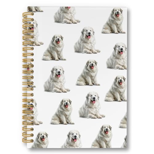 Carnet à spirale ligné Chien des Pyrénées format 14x21 cm pour notes de bureau