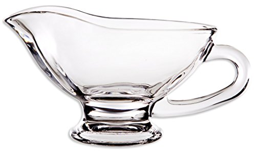 Circleware Saucy Glass Gravy Dish with Handle, 10 oz, Clear