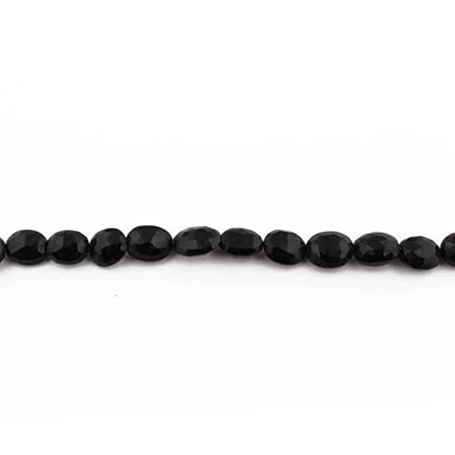 Onyx noir briolettes ovales facettées, pierres naturelles haut de gamme SB718