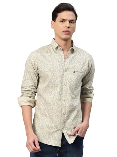 Image of Majestic Man Men's Stylish Floral Print Slim Fit Casual Shirt - Pure Cotton| Full Sleeve | Trendy & Comfortable