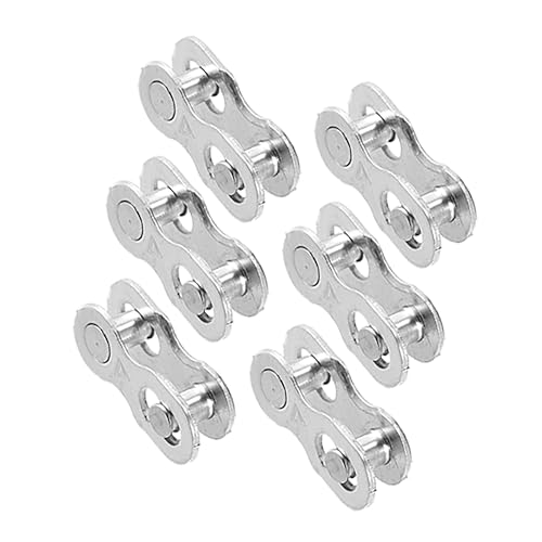 Partuto 6 Pair Universal 6 7 8 Speed Bike Chain Link - Metal Silver Tone