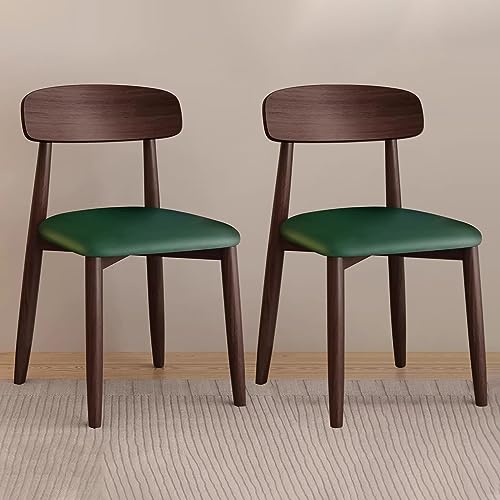 Chaise de cuisine en cuir PU et pieds bois pour partager de longs repas en famille