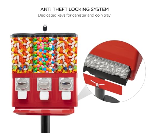 Image of Candy Machine Dispenser Gumball & Candy Vending Machine Supports Large Gum Balls with Coin Operated for Commercial Use Includes Anti Theft Lock Meets FDA Norms