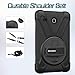 BRAECNstock for Samsung Galaxy Tab E 8.0 Case 2016 (SM-T375/T377/T378) with 360° Rotating Kickstand & Hand Strap, Shoulder Strap, Shockproof Protective Kids Tablet Case for Galaxy SM-T377A, Black