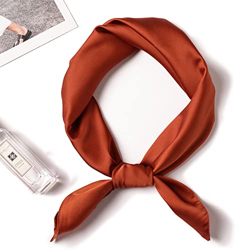 GUZOSJO Solid ColorSquare Silk Feeling Headscarf Neckerchief,Bandana Handbag Hair Scarf Bracelet Gift For Women/Girls4