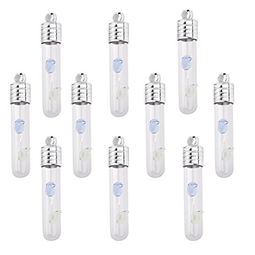 Preisvergleich Produktbild Set 10Pcs Mini Glasflasche DIY Wishing Glück Glasfläschchen mit Kappen
