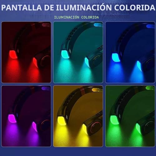 Ventilador de cuello manos libres con pantalla LED de batería real 7