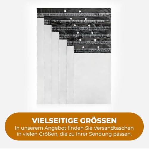 LOGIC PACK 30er Set Versandbeutel Weiß - Premium Versandtaschen Kunststoff - Reißfest & Blickdicht - Ideal für Vinted & eBay - 3 Größen (10x 40x50, 10x 45x55, 10x 50x60 cm) - Made in Germany