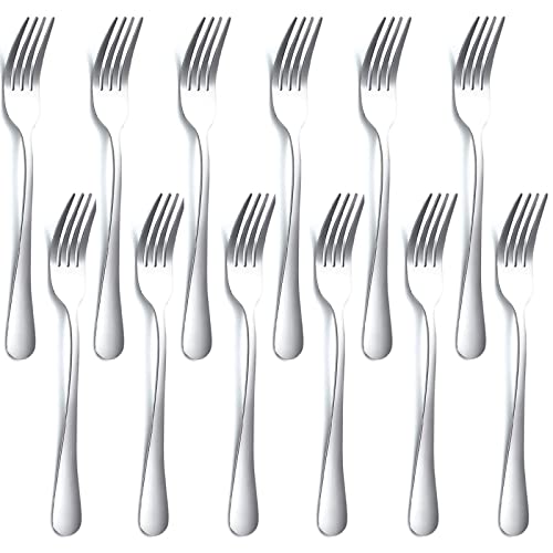 12 Pcs Dinner Fork, Stainless Steel Dinner Forks Table Forks , for Salad, Pasta, Steak