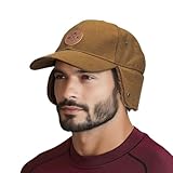 Tough Headwear - Dad Cap with Ear Flaps - Baseball Caps with Protection for Ears - Warm Earflap Hats for Cold Weather - Winter Fleece Lined Stylish Earflaps Hat with Brim Brown