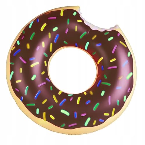 KRUMAD Donut Schwimmring Erwachsene 105 cm Aufblasbarer Schwimmreifen für Erwachsene Pool Spielzeug mit Streuseln Schwimmhilfe Badespaß für Strand See & Schwimmbad