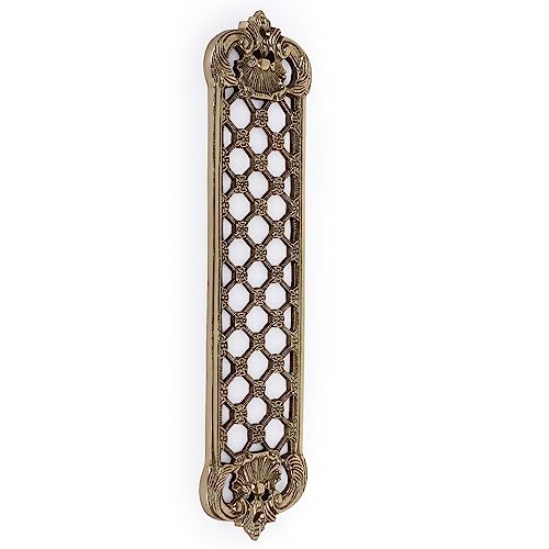 SKANDH Brass Jaali Push Plate for Door 12 X 2.75 X 0.23 Inch (Polished Brass)