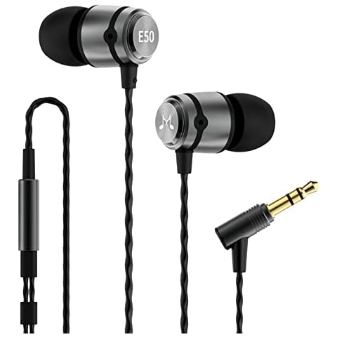 Soundmagic E50 In-Ear Headphones Earphones Wired Earbuds No Microphone Monitor HiFi, Noise Isolating, Pure Sound Comfortable Fit Gun Black Cover