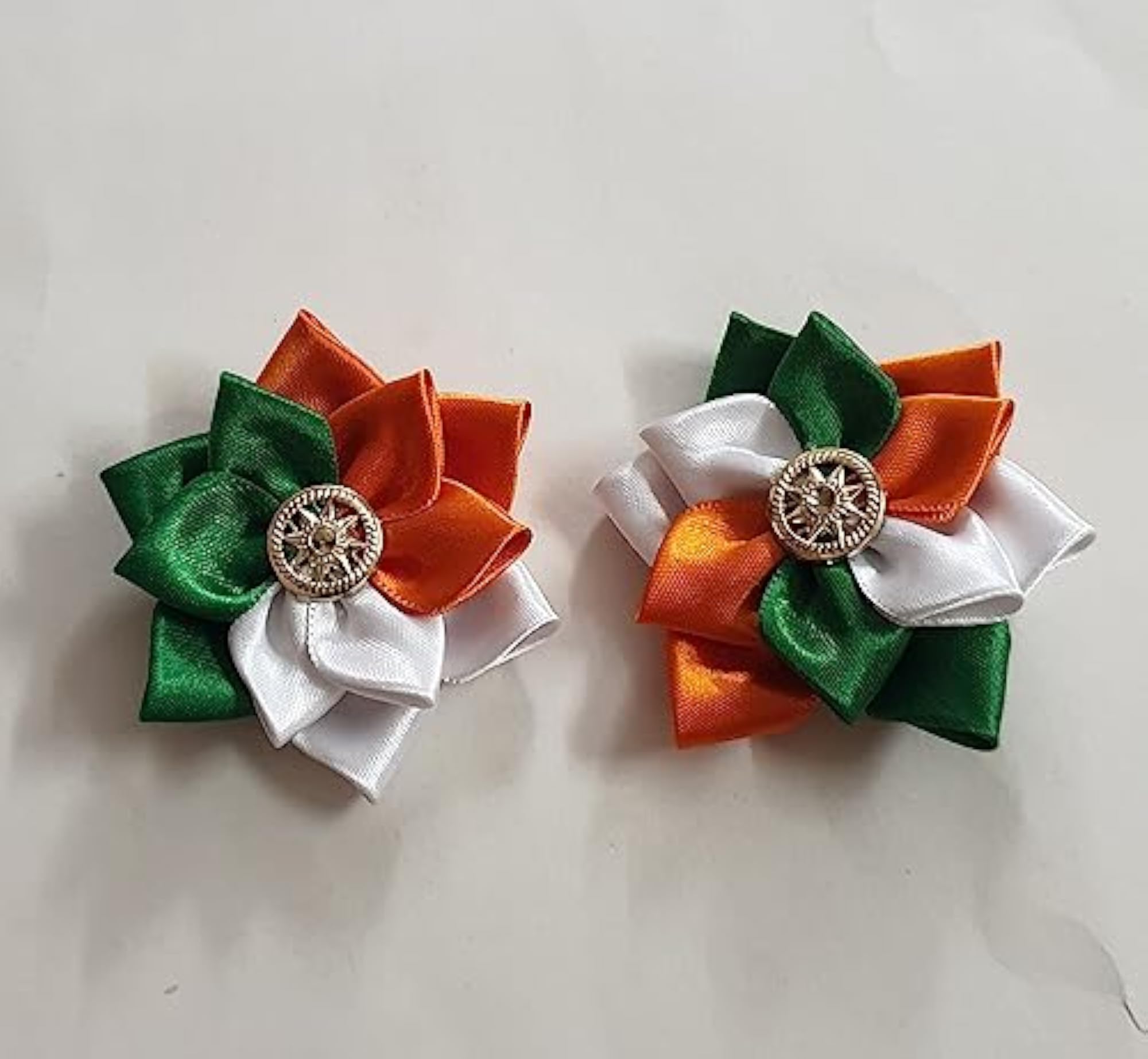 Tricolour Flower Hairbands with Hairclips Combo Pack