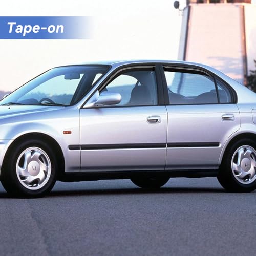 Image of Window Visors Rain Guards Shield for 1992 1993 1994 1995 Honda Civic Sedan, Out-Channel Window Vent Wind Deflectors Visors Shades for 92 93 94 95 Civic