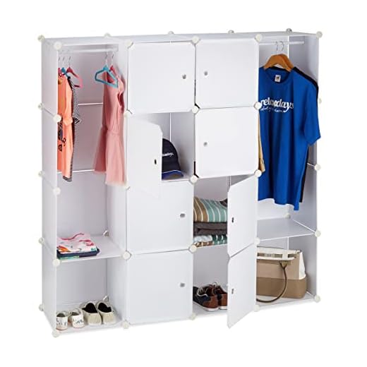 Relaxdays Armario Dormitorio Modular, Blanco, 36.5x146x180 cm