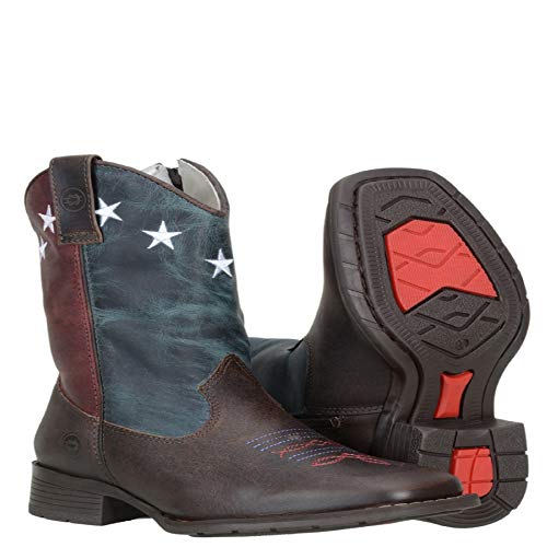 Bota Texana Infantil Couro Estampada Com Bordado