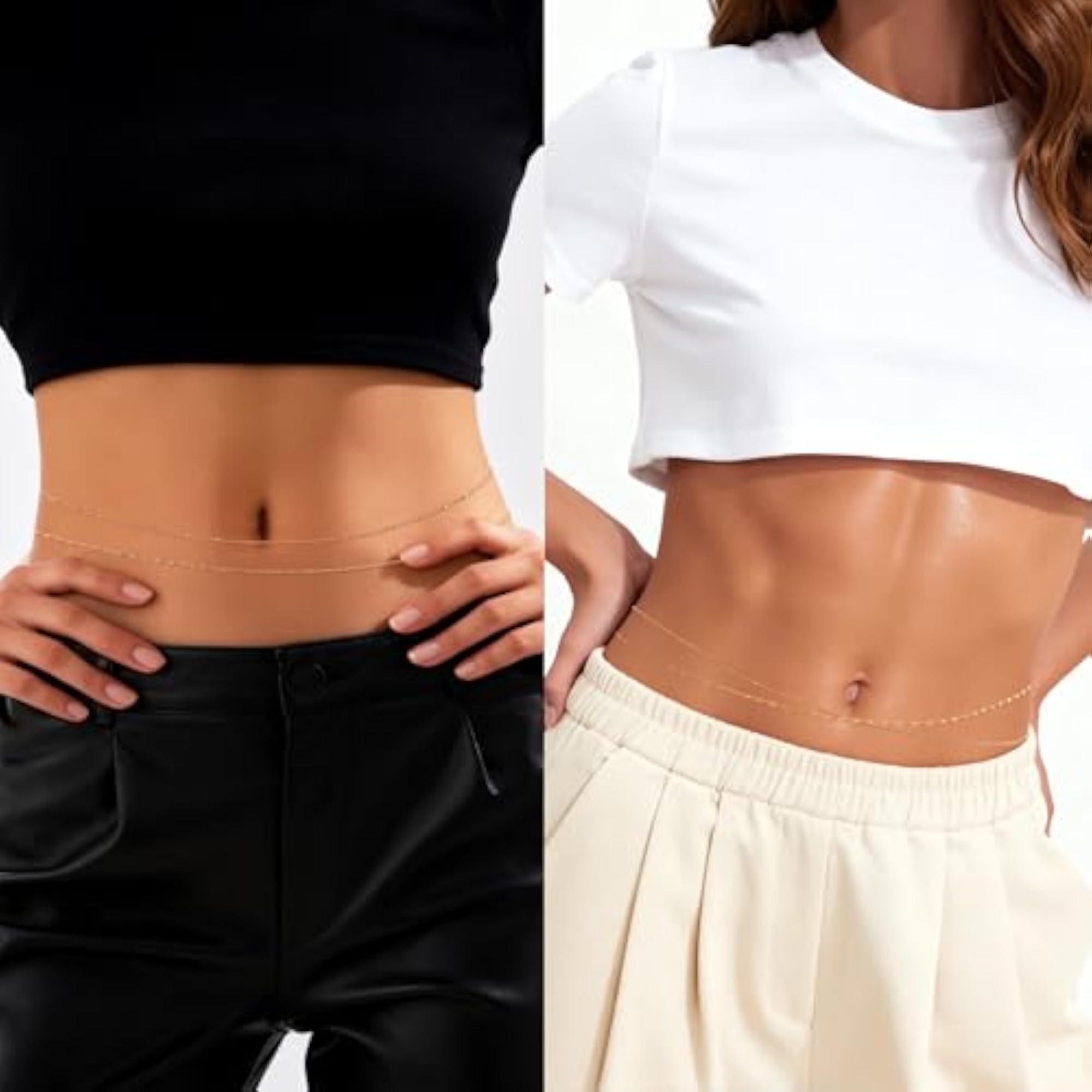 Luxury Women's Body Chains Set, 2PCS Adjustable