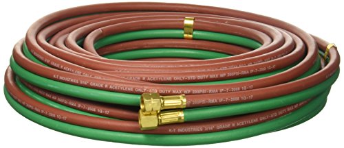 Weldcote 14RX25 Twin Hose Grade R 1/4 X 25' BB Fittings